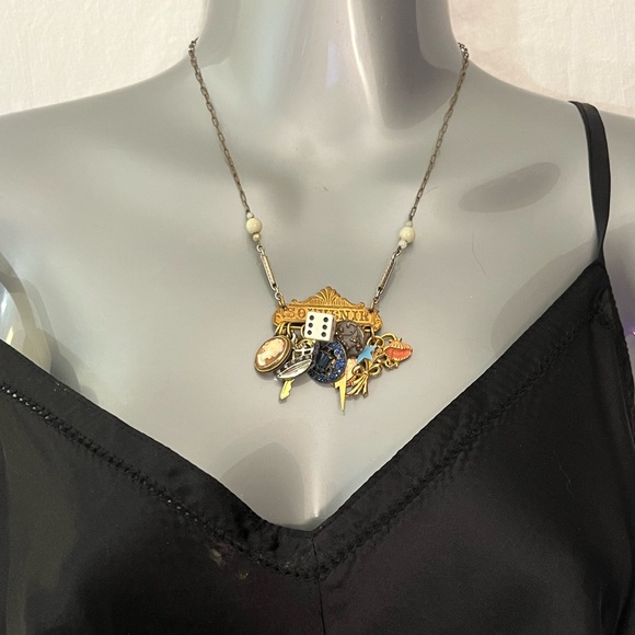 Necklace vintage Vegas Souvenir vibe Handmade By Etsy Artist ONE OF A KIND - Picture 2 of 11